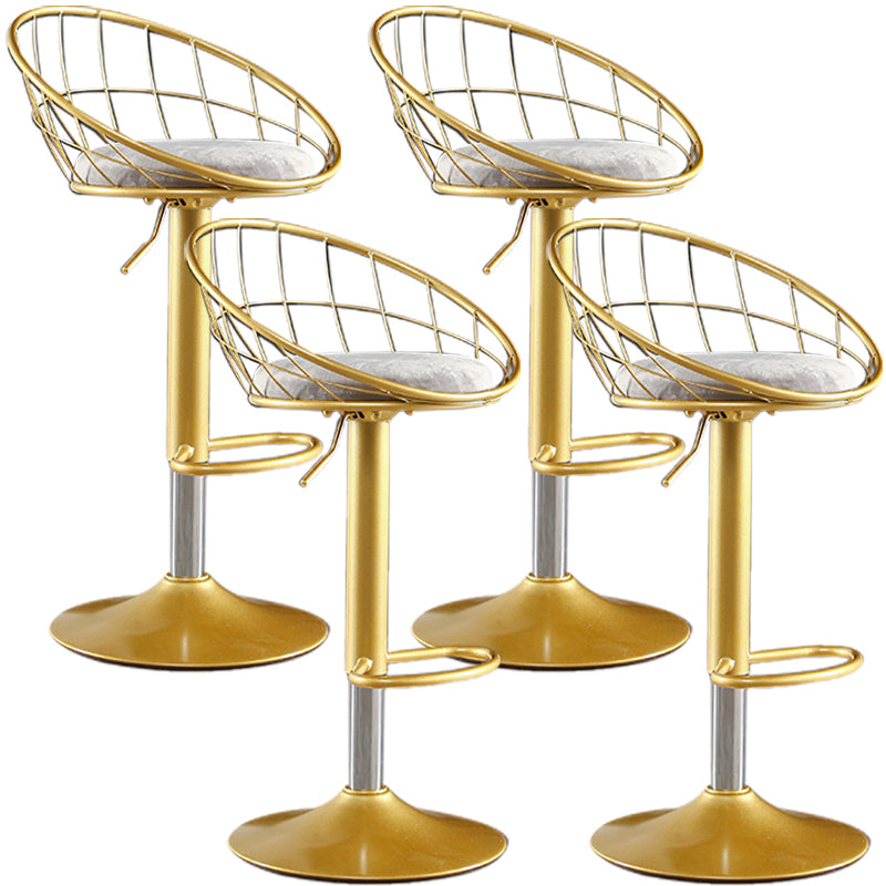 Taburete de bar ajustable Glam, taburete de bar con respaldo y reposapiés y giratorio
