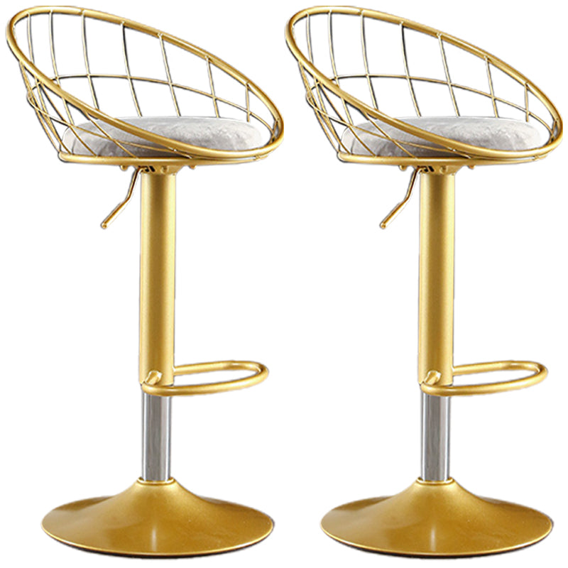 Taburete de bar ajustable Glam, taburete de bar con respaldo y reposapiés y giratorio