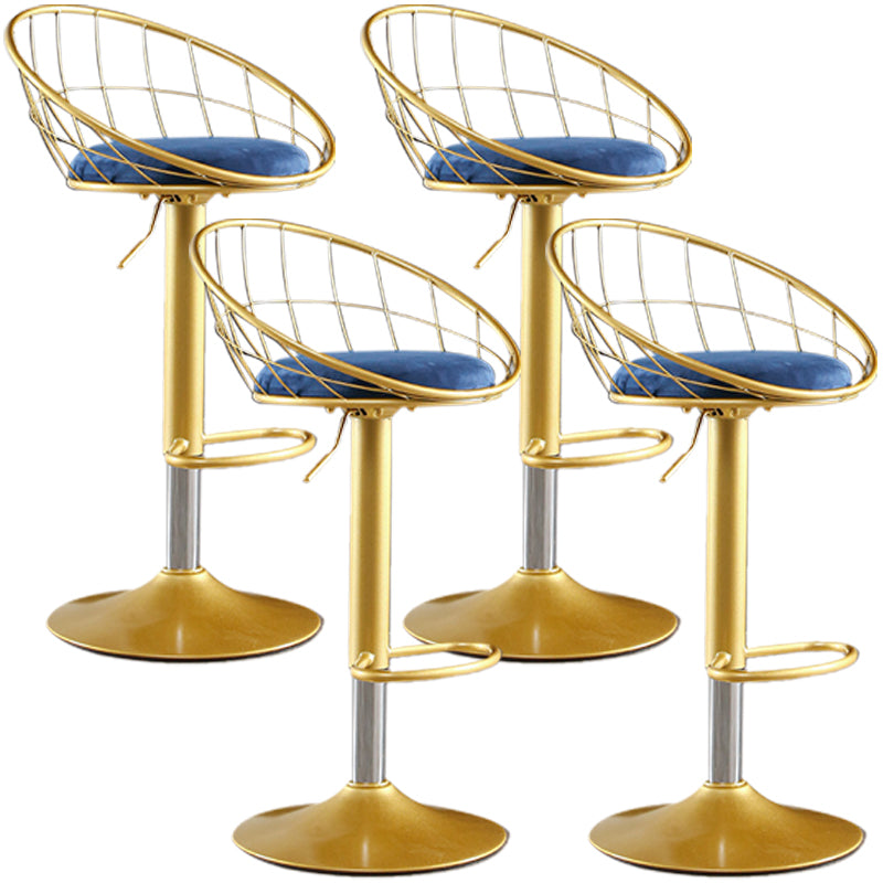 Taburete de bar ajustable Glam, taburete de bar con respaldo y reposapiés y giratorio