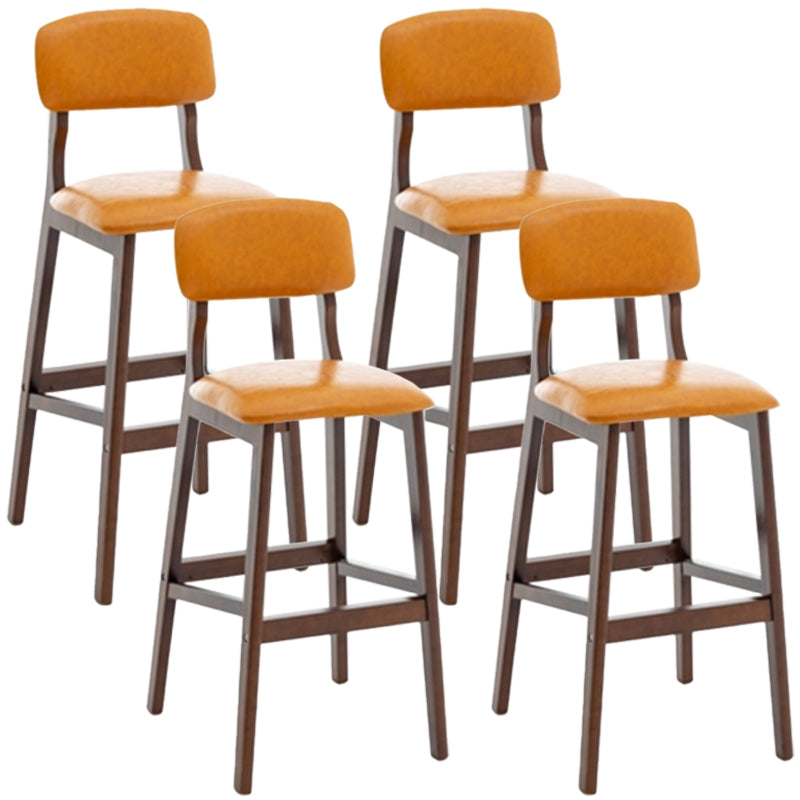 Taburete moderno sin brazos para mostrador, taburete de bar de café de madera con pedal y cojín