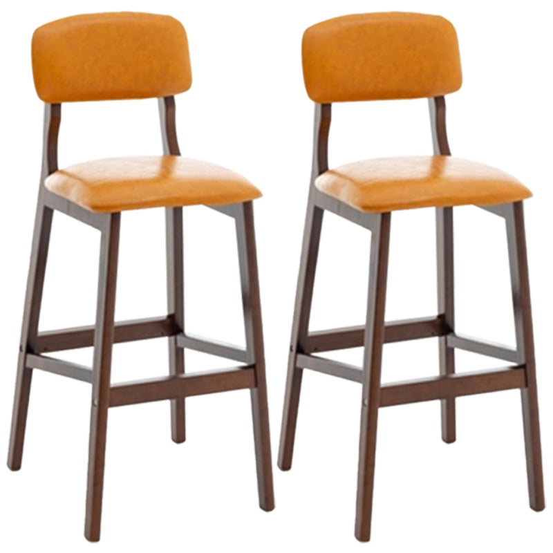 Taburete moderno sin brazos para mostrador, taburete de bar de café de madera con pedal y cojín