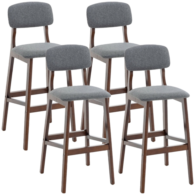 Taburete moderno sin brazos para mostrador, taburete de bar de café de madera con pedal y cojín