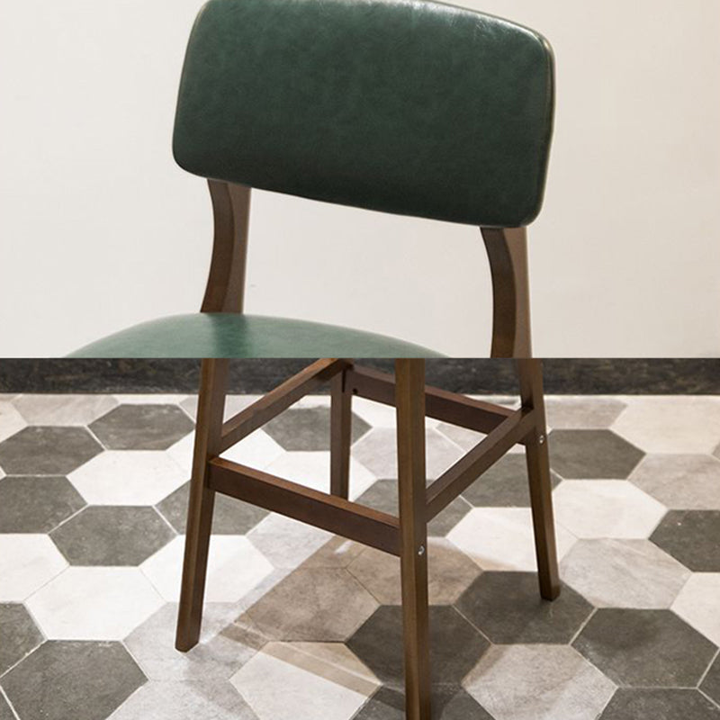 Taburete moderno sin brazos para mostrador, taburete de bar de café de madera con pedal y cojín