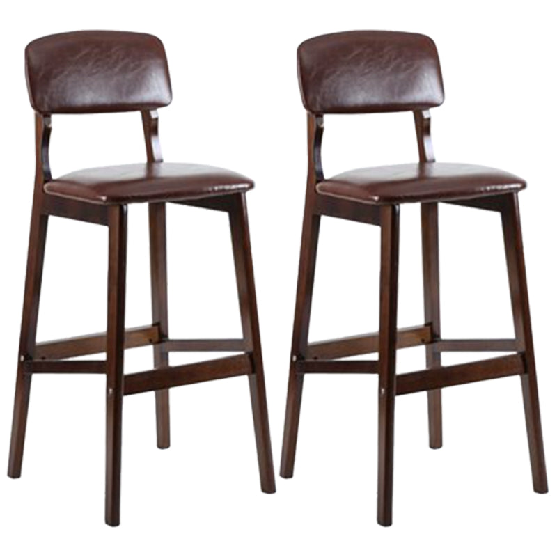 Taburete moderno sin brazos para mostrador, taburete de bar de café de madera con pedal y cojín