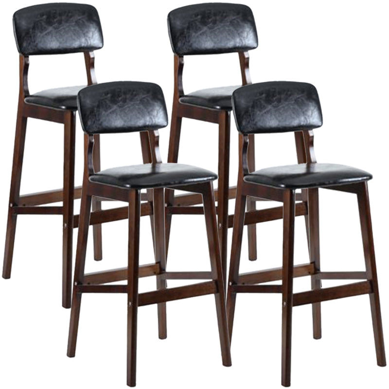 Taburete moderno sin brazos para mostrador, taburete de bar de café de madera con pedal y cojín