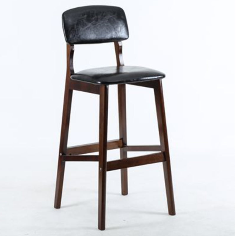 Taburete moderno sin brazos para mostrador, taburete de bar de café de madera con pedal y cojín