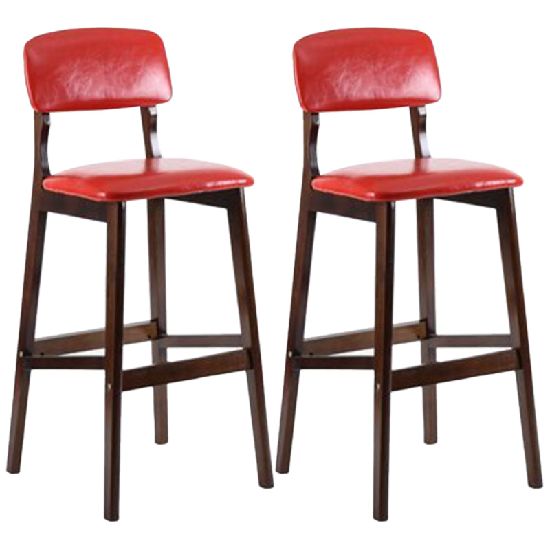 Taburete moderno sin brazos para mostrador, taburete de bar de café de madera con pedal y cojín