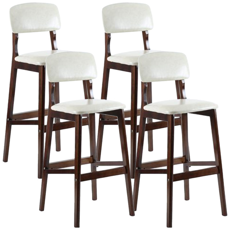 Taburete moderno sin brazos para mostrador, taburete de bar de café de madera con pedal y cojín