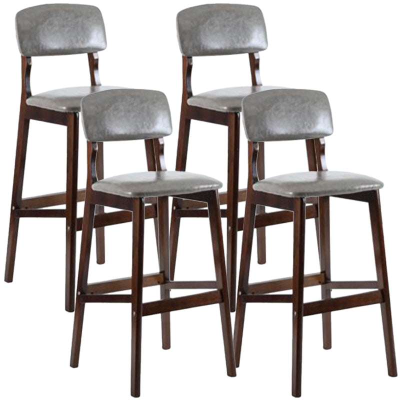 Taburete moderno sin brazos para mostrador, taburete de bar de café de madera con pedal y cojín