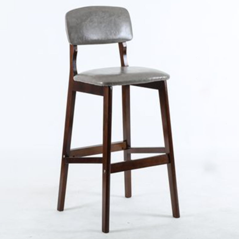 Taburete moderno sin brazos para mostrador, taburete de bar de café de madera con pedal y cojín