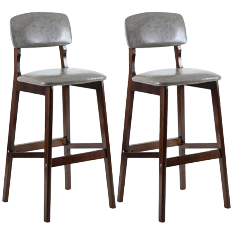 Taburete moderno sin brazos para mostrador, taburete de bar de café de madera con pedal y cojín