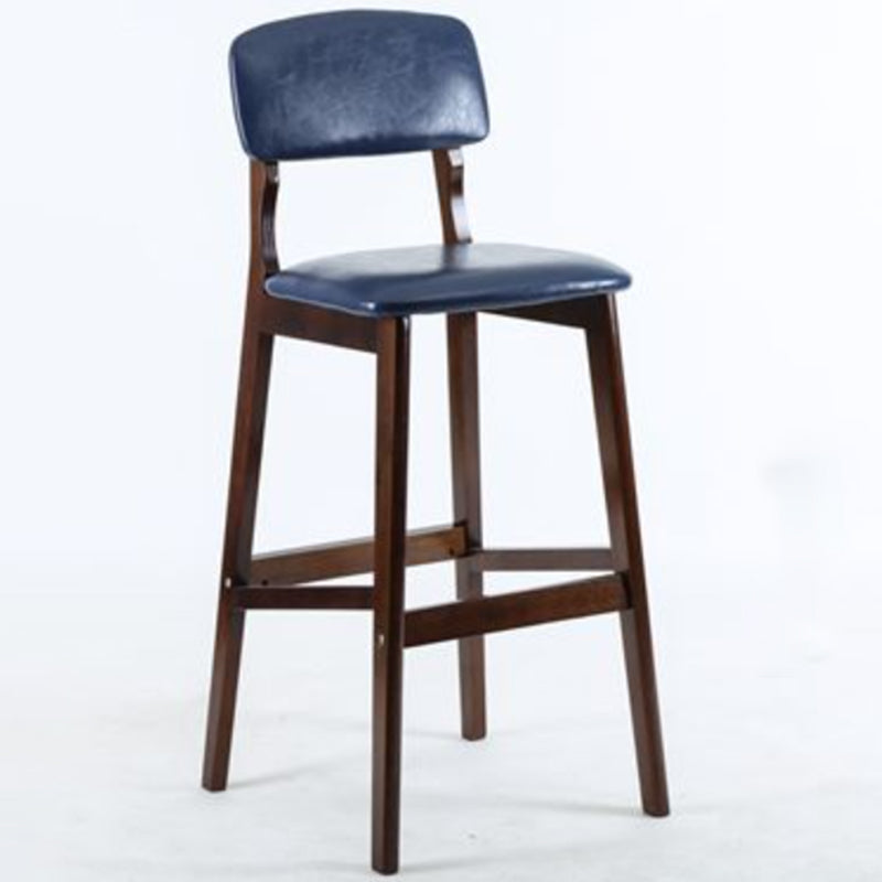 Taburete moderno sin brazos para mostrador, taburete de bar de café de madera con pedal y cojín