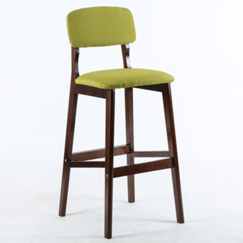 Taburete moderno sin brazos para mostrador, taburete de bar de café de madera con pedal y cojín