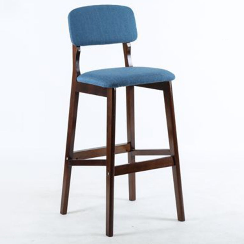 Taburete moderno sin brazos para mostrador, taburete de bar de café de madera con pedal y cojín