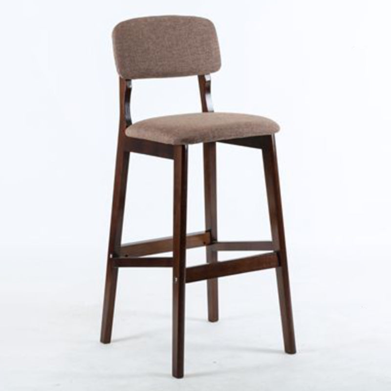 Taburete moderno sin brazos para mostrador, taburete de bar de café de madera con pedal y cojín