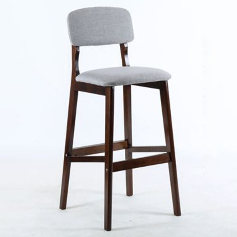Taburete moderno sin brazos para mostrador, taburete de bar de café de madera con pedal y cojín