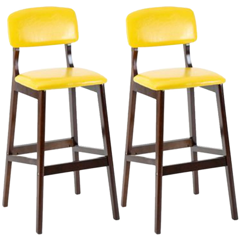 Taburete moderno sin brazos para mostrador, taburete de bar de café de madera con pedal y cojín