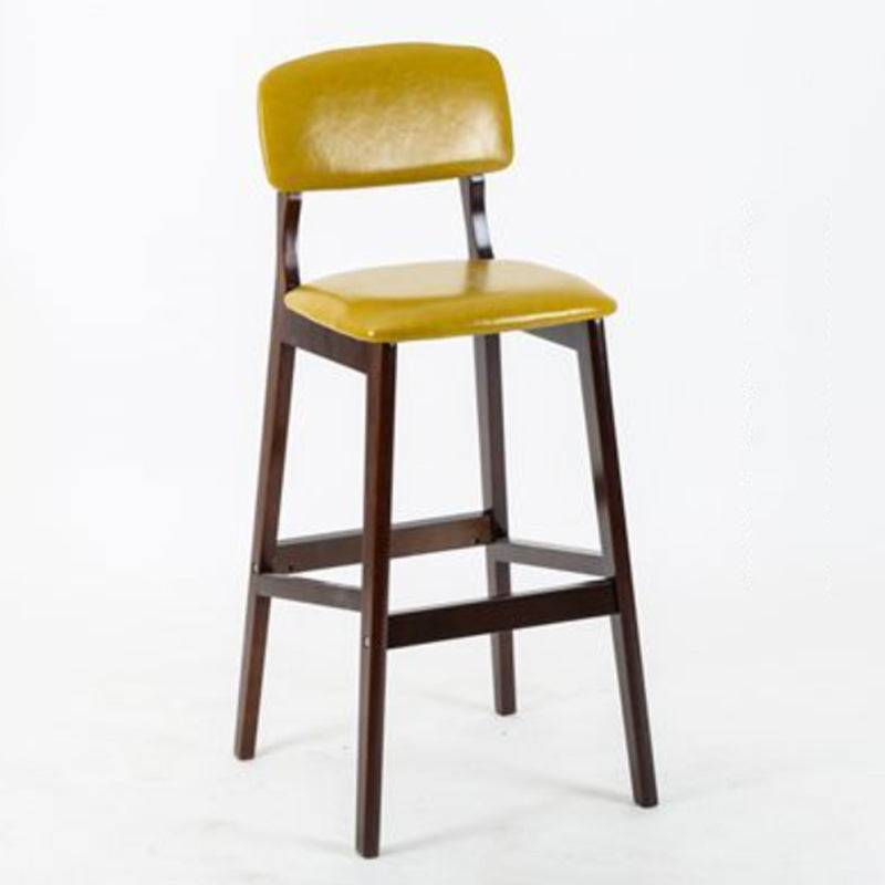 Taburete moderno sin brazos para mostrador, taburete de bar de café de madera con pedal y cojín