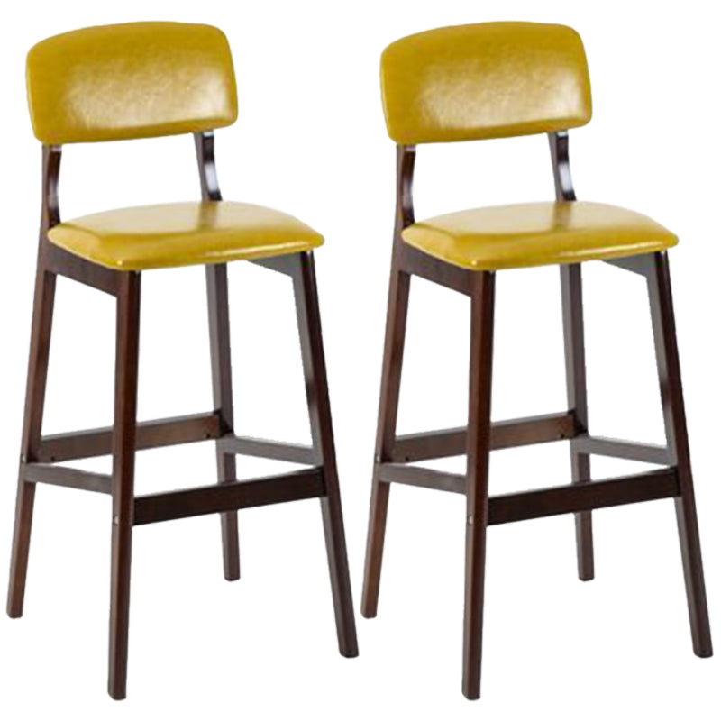 Taburete moderno sin brazos para mostrador, taburete de bar de café de madera con pedal y cojín