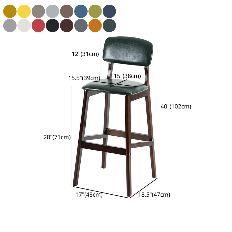 Taburete moderno sin brazos para mostrador, taburete de bar de café de madera con pedal y cojín