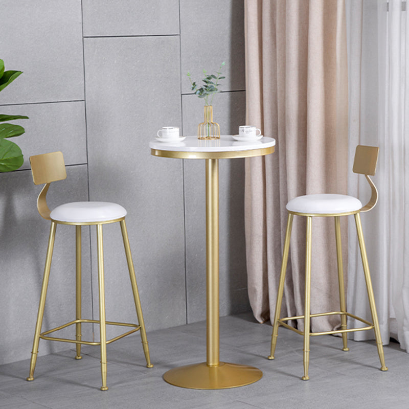 Glam Barhocker ohne Armlehnen, Barhocker aus Eisen, Milchteeladen, mit Samtkissen