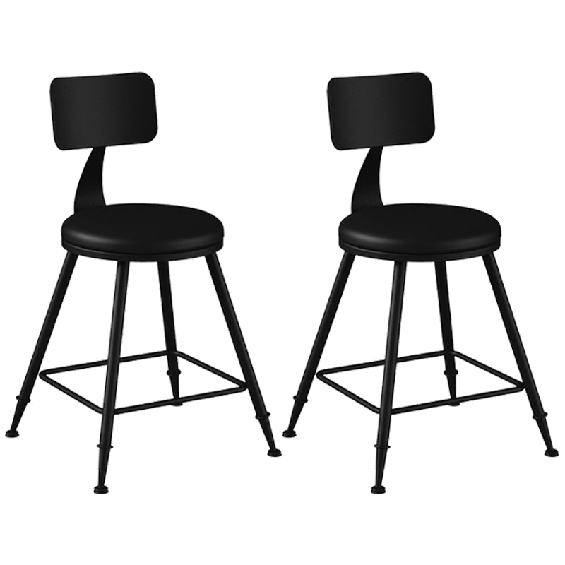 Taburete industrial sin brazos para mostrador, taburete de bar de hierro para cajero con cojín de cuero