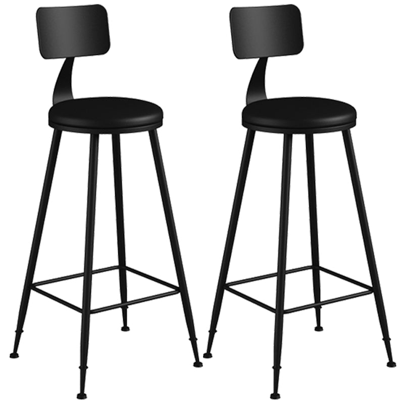 Taburete industrial sin brazos para mostrador, taburete de bar de hierro para cajero con cojín de cuero