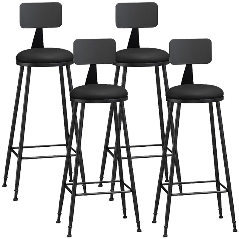 Taburete industrial sin brazos para mostrador, taburete de bar de hierro para cajero con cojín de cuero