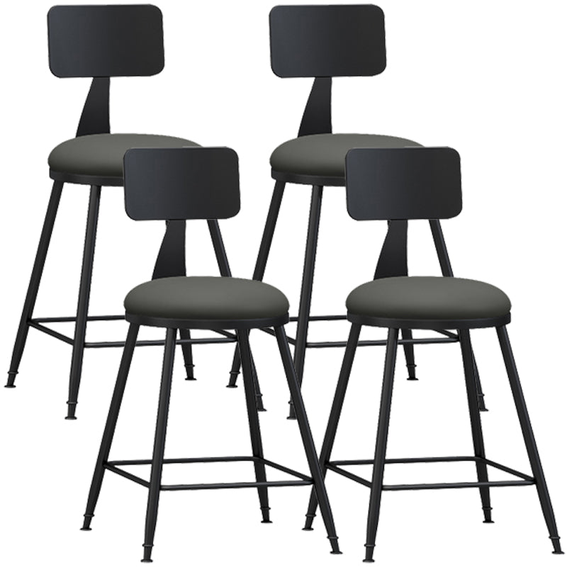 Taburete industrial sin brazos para mostrador, taburete de bar de hierro para cajero con cojín de cuero