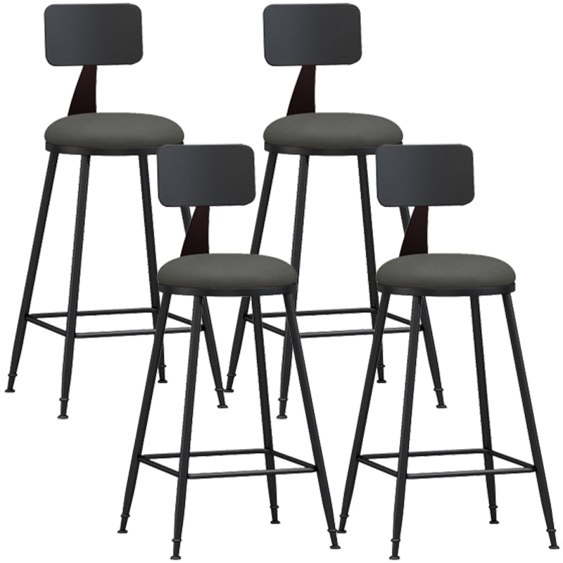 Taburete industrial sin brazos para mostrador, taburete de bar de hierro para cajero con cojín de cuero
