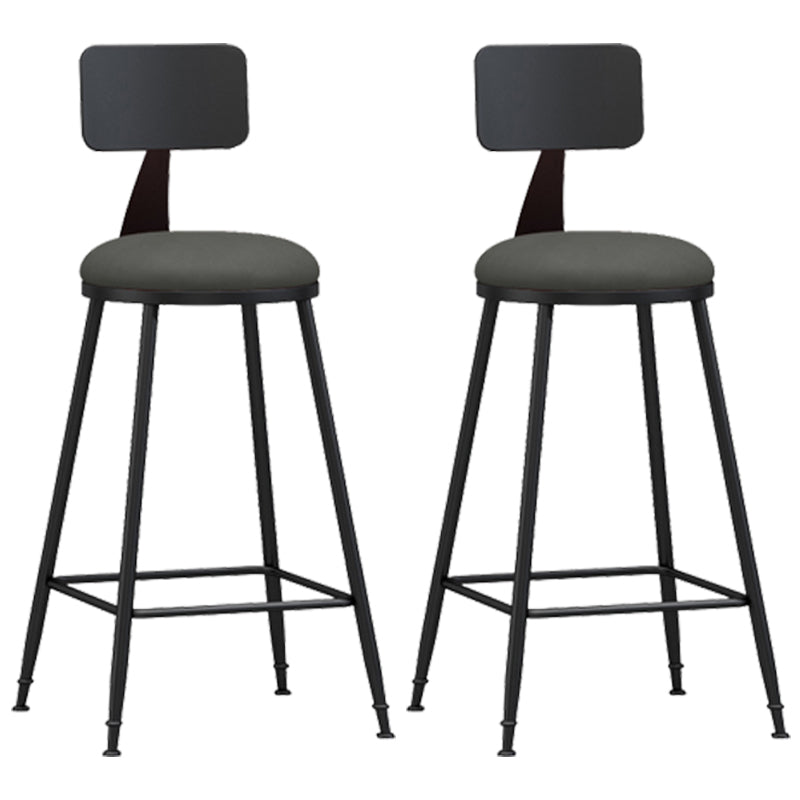 Taburete industrial sin brazos para mostrador, taburete de bar de hierro para cajero con cojín de cuero