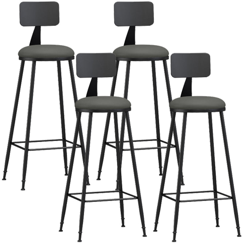 Taburete industrial sin brazos para mostrador, taburete de bar de hierro para cajero con cojín de cuero