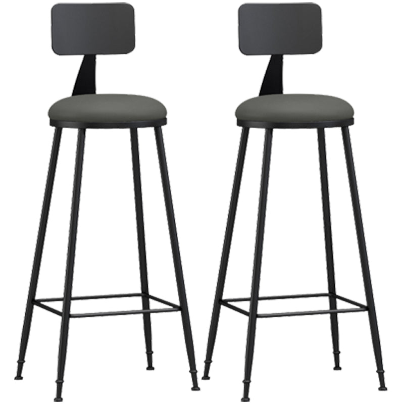 Taburete industrial sin brazos para mostrador, taburete de bar de hierro para cajero con cojín de cuero