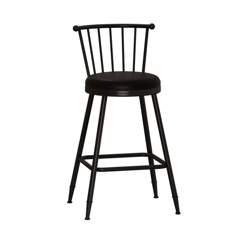 Taburete de bar moderno sin brazos con respaldo, taburete de acero para tienda de té con leche y cojín de cuero