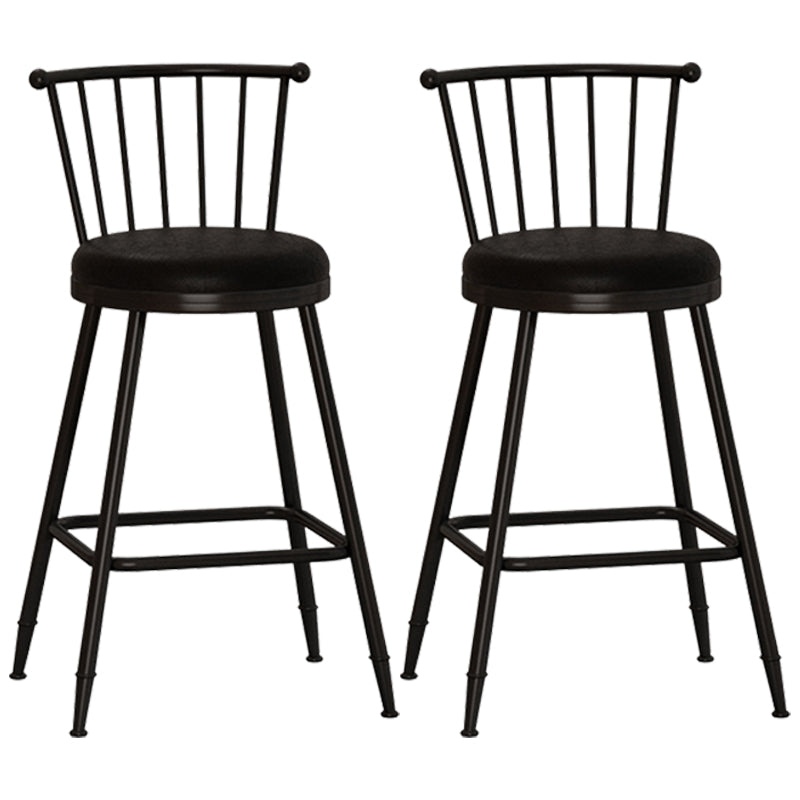 Taburete de bar moderno sin brazos con respaldo, taburete de acero para tienda de té con leche y cojín de cuero