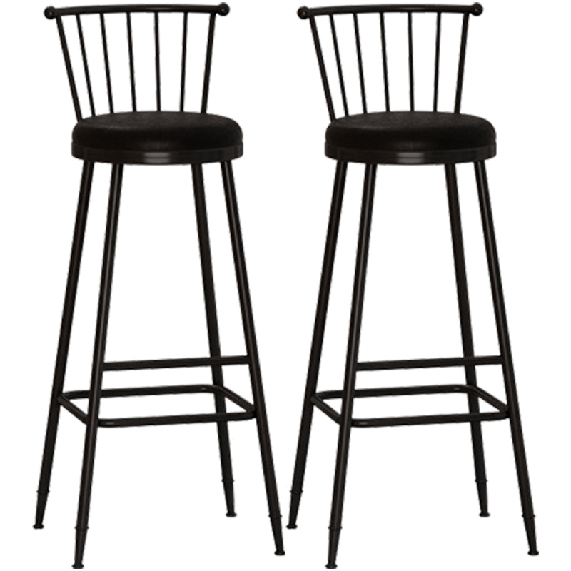Taburete de bar moderno sin brazos con respaldo, taburete de acero para tienda de té con leche y cojín de cuero