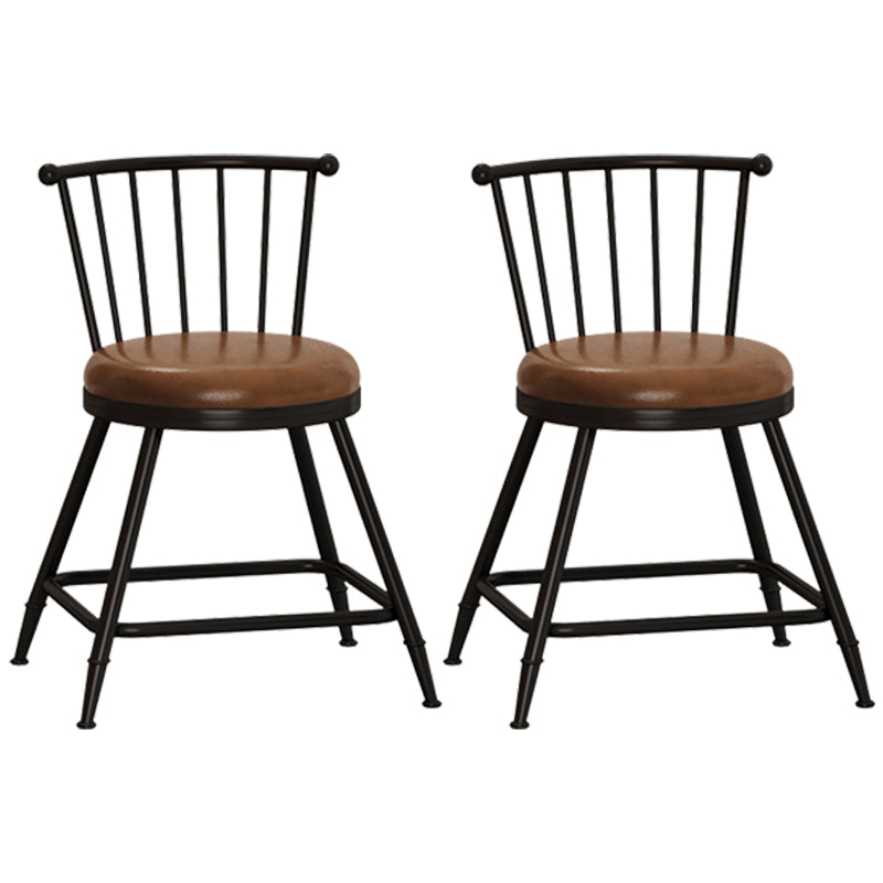 Taburete de bar moderno sin brazos con respaldo, taburete de acero para tienda de té con leche y cojín de cuero