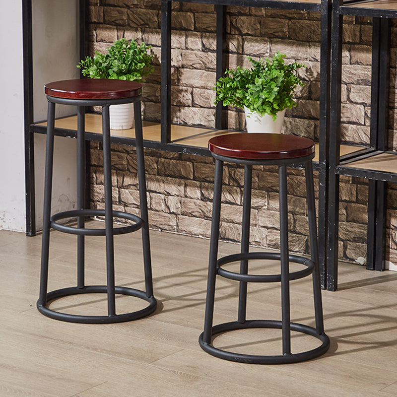 Industrial Armless Backless Counter Stool Steel Cashier Bar Stool with Pedal