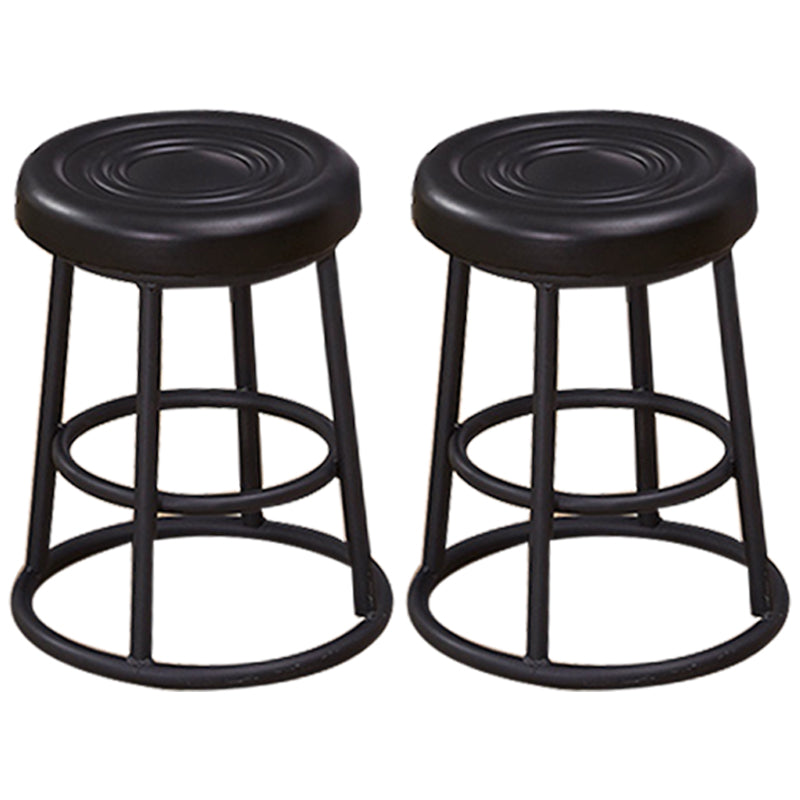 Industrial Armless Backless Counter Stool Steel Cashier Bar Stool with Pedal