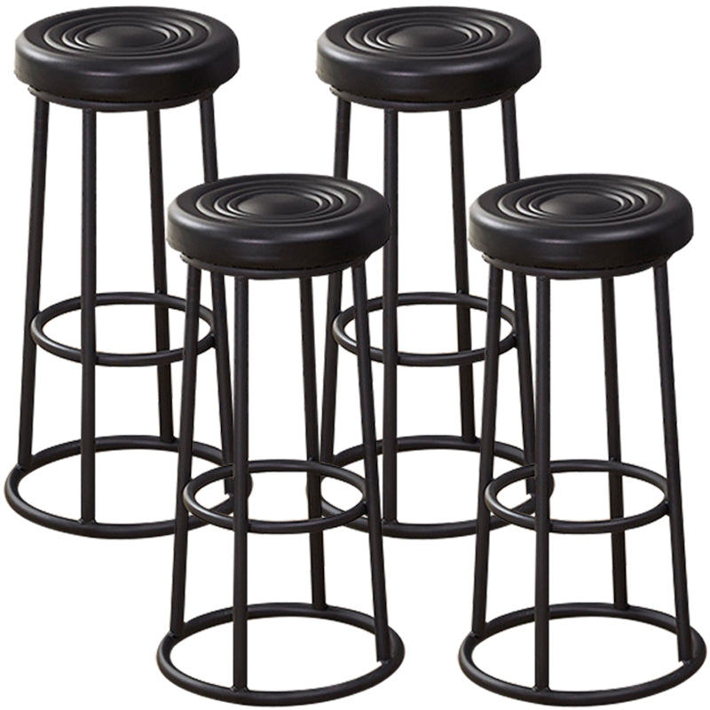 Industrial Armless Backless Counter Stool Steel Cashier Bar Stool with Pedal