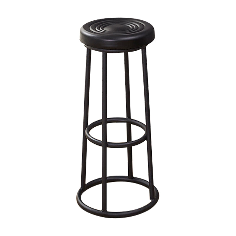 Industrial Armless Backless Counter Stool Steel Cashier Bar Stool with Pedal