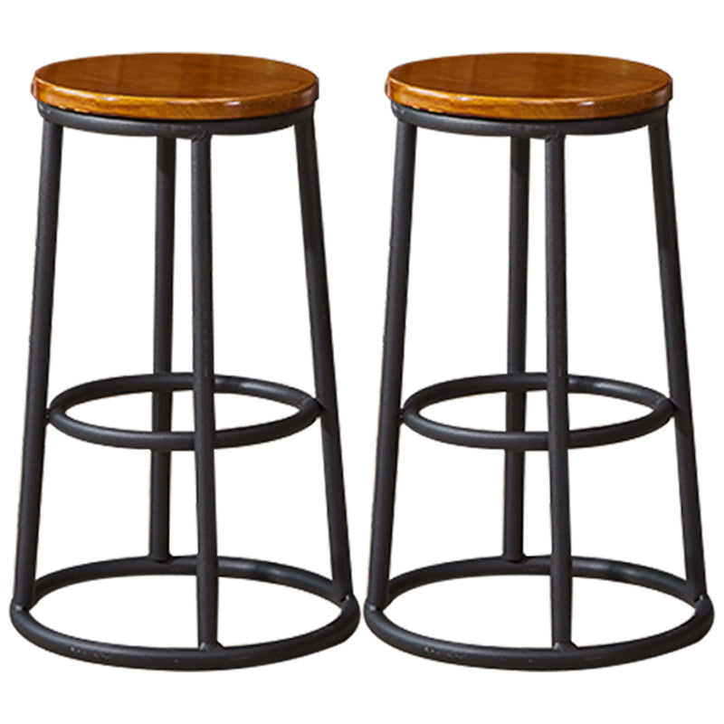 Industrial Armless Backless Counter Stool Steel Cashier Bar Stool with Pedal