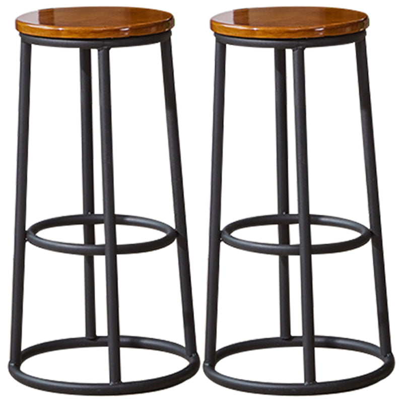 Industrial Armless Backless Counter Stool Steel Cashier Bar Stool with Pedal