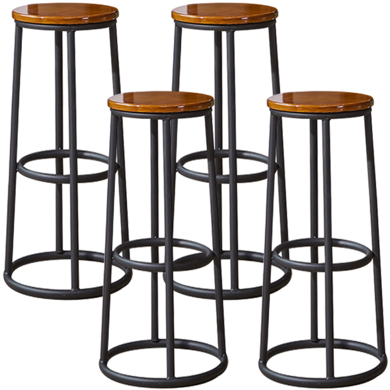 Industrial Armless Backless Counter Stool Steel Cashier Bar Stool with Pedal