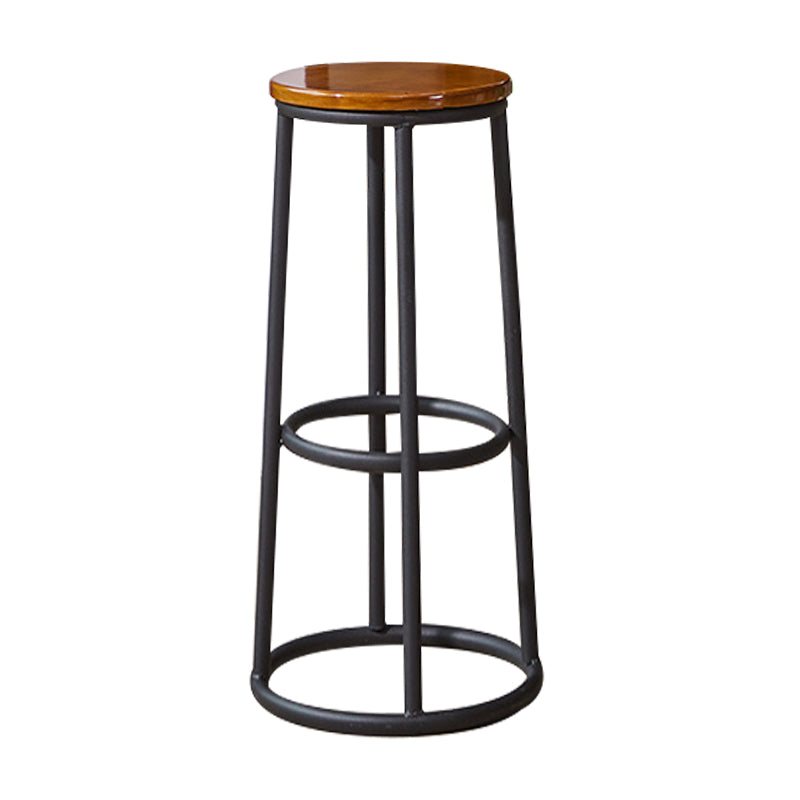 Industrial Armless Backless Counter Stool Steel Cashier Bar Stool with Pedal