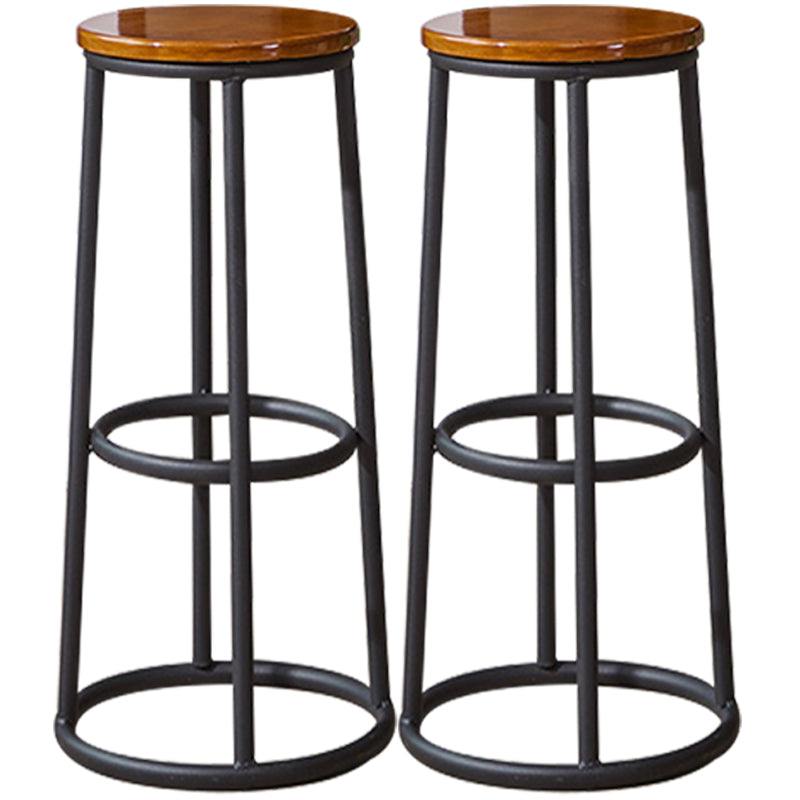 Industrial Armless Backless Counter Stool Steel Cashier Bar Stool with Pedal