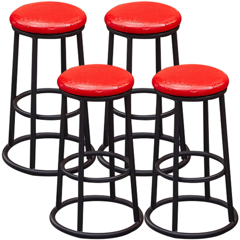 Industrial Armless Backless Counter Stool Steel Cashier Bar Stool with Pedal