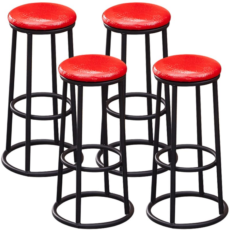 Industrial Armless Backless Counter Stool Steel Cashier Bar Stool with Pedal