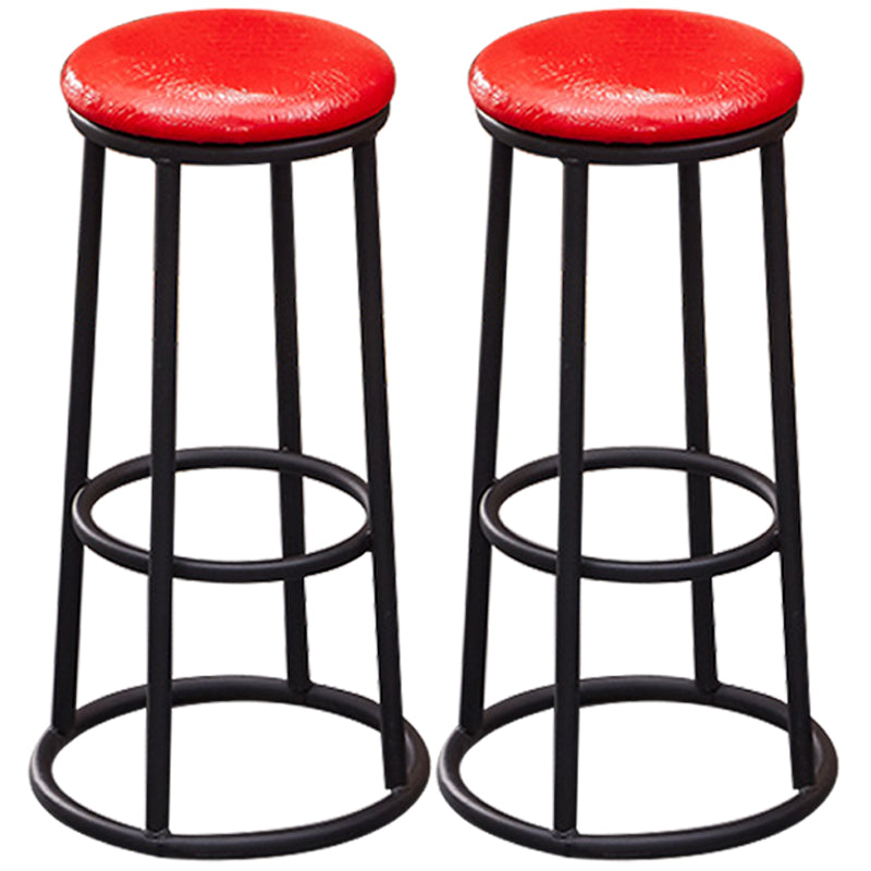 Industrial Armless Backless Counter Stool Steel Cashier Bar Stool with Pedal