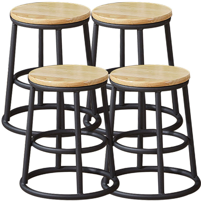 Industrial Armless Backless Counter Stool Steel Cashier Bar Stool with Pedal